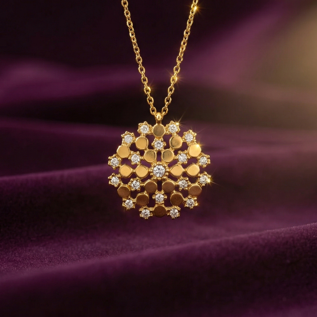 Golden Snowflake Necklace