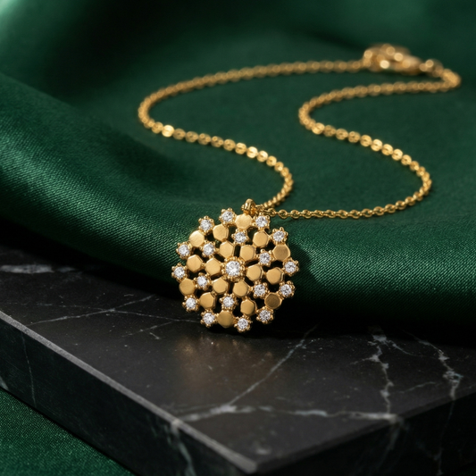 Golden Snowflake Necklace