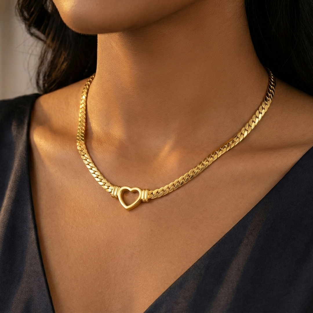 Heartlink Gold Pendant Necklace