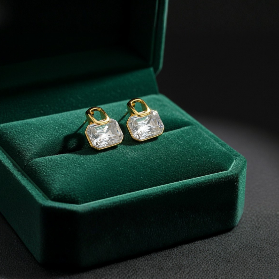 Golden Crystal Luxe Earring