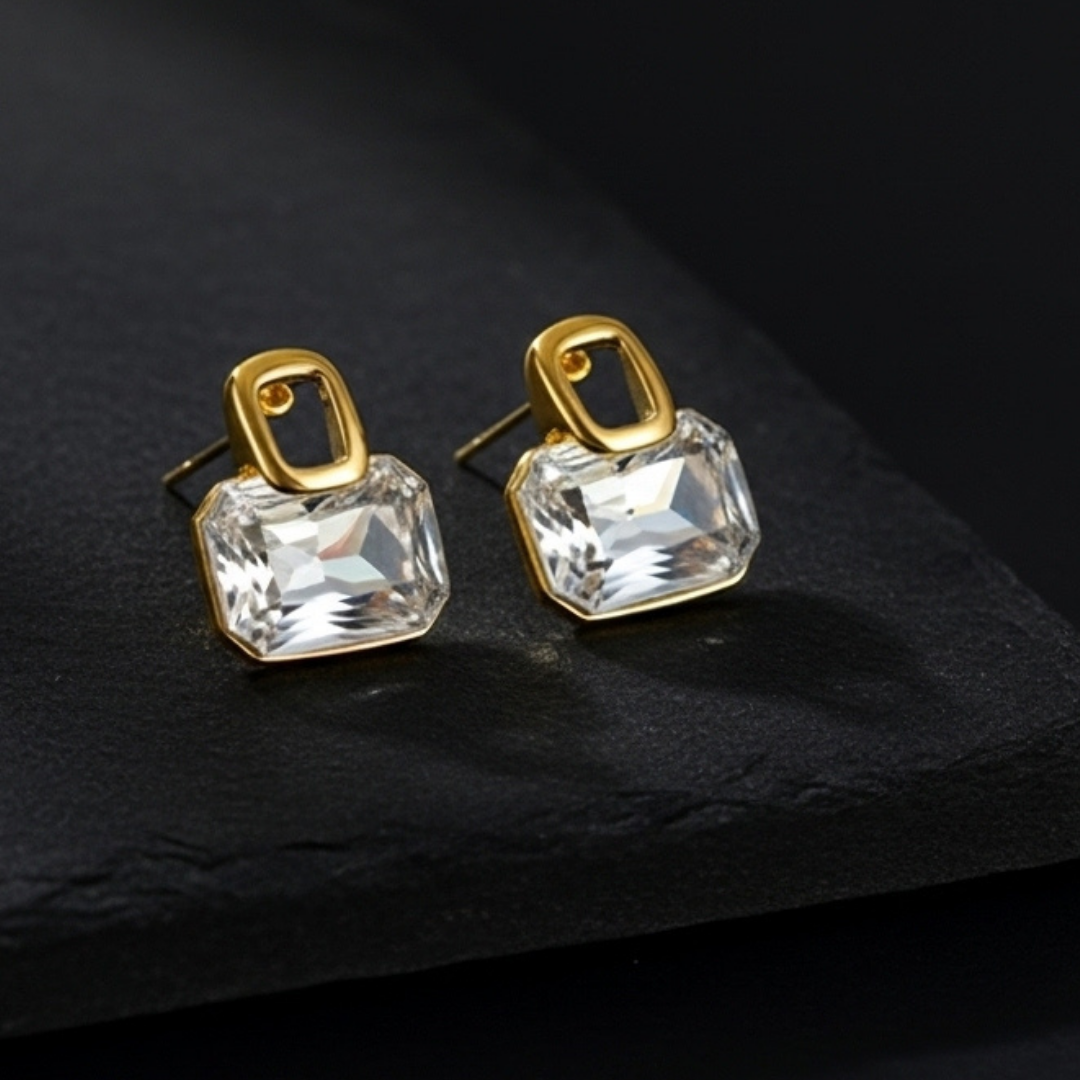 Golden Crystal Luxe Earring