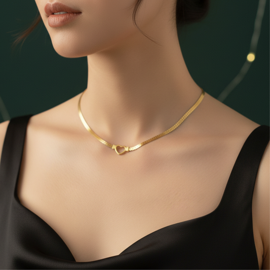 Heartlink Gold Pendant Necklace