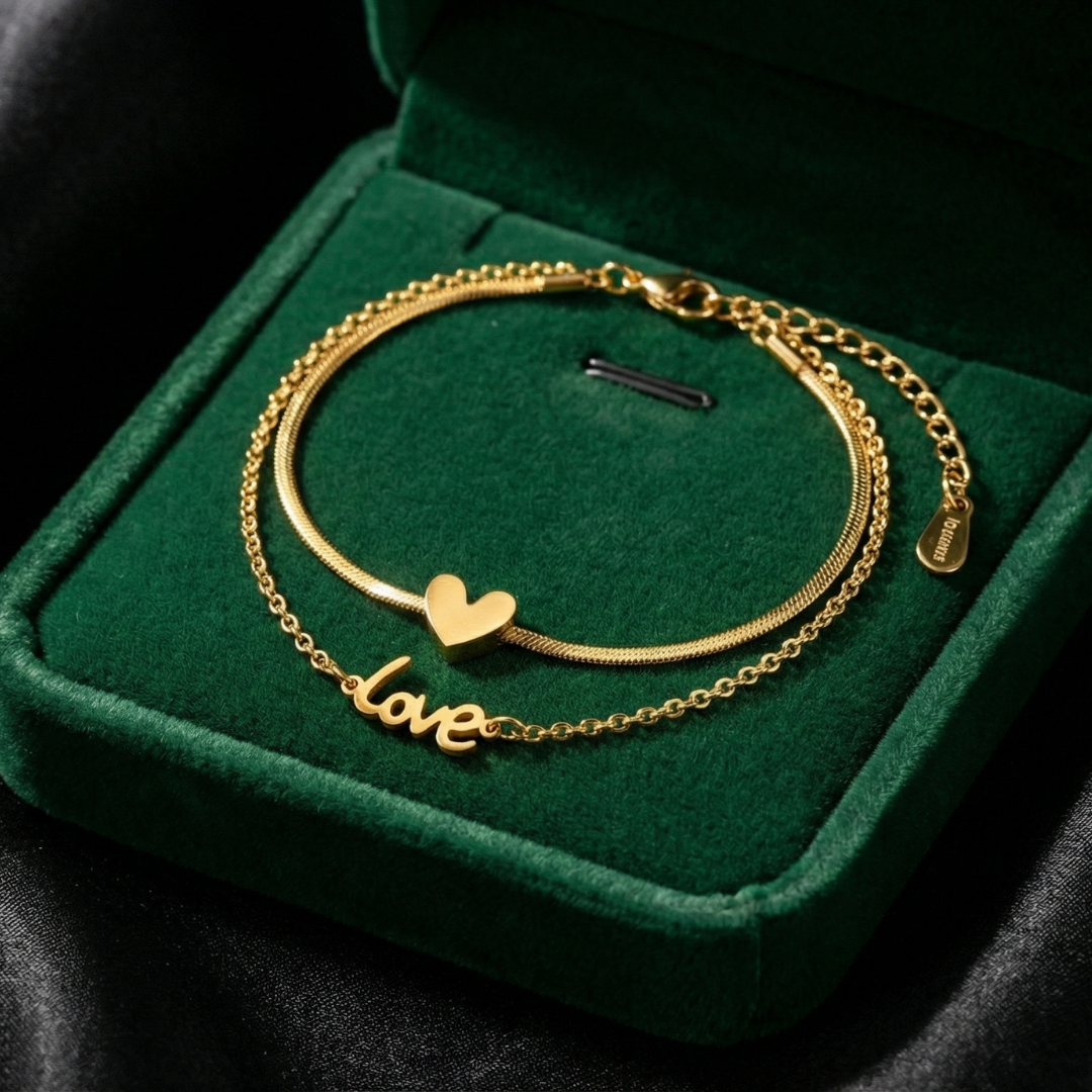 Golden Heart Love Anklet