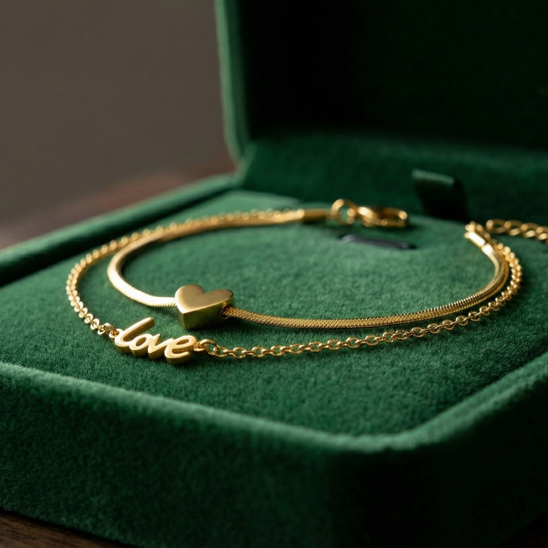 Golden Heart Love Anklet