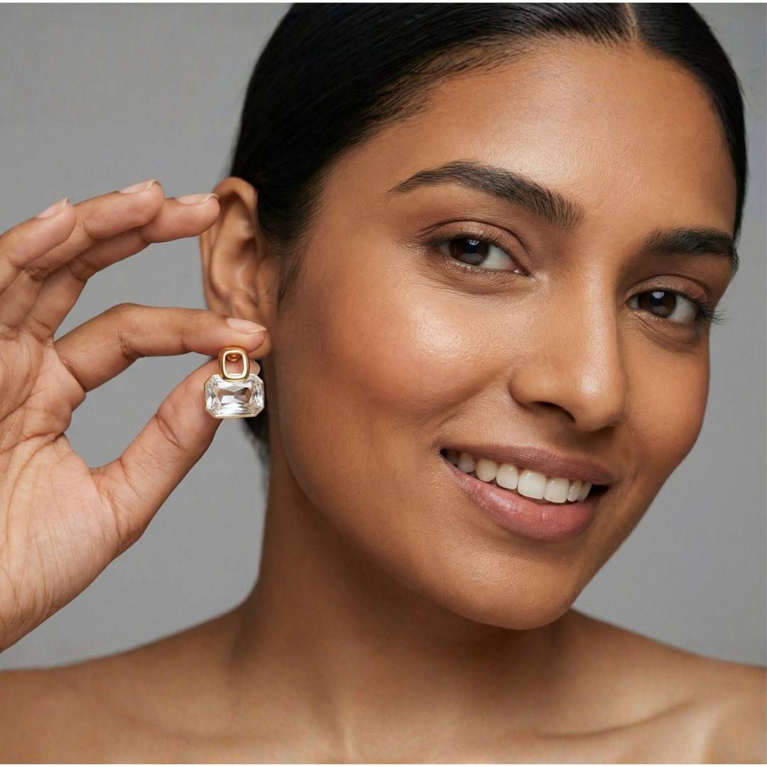 Golden Crystal Luxe Earring