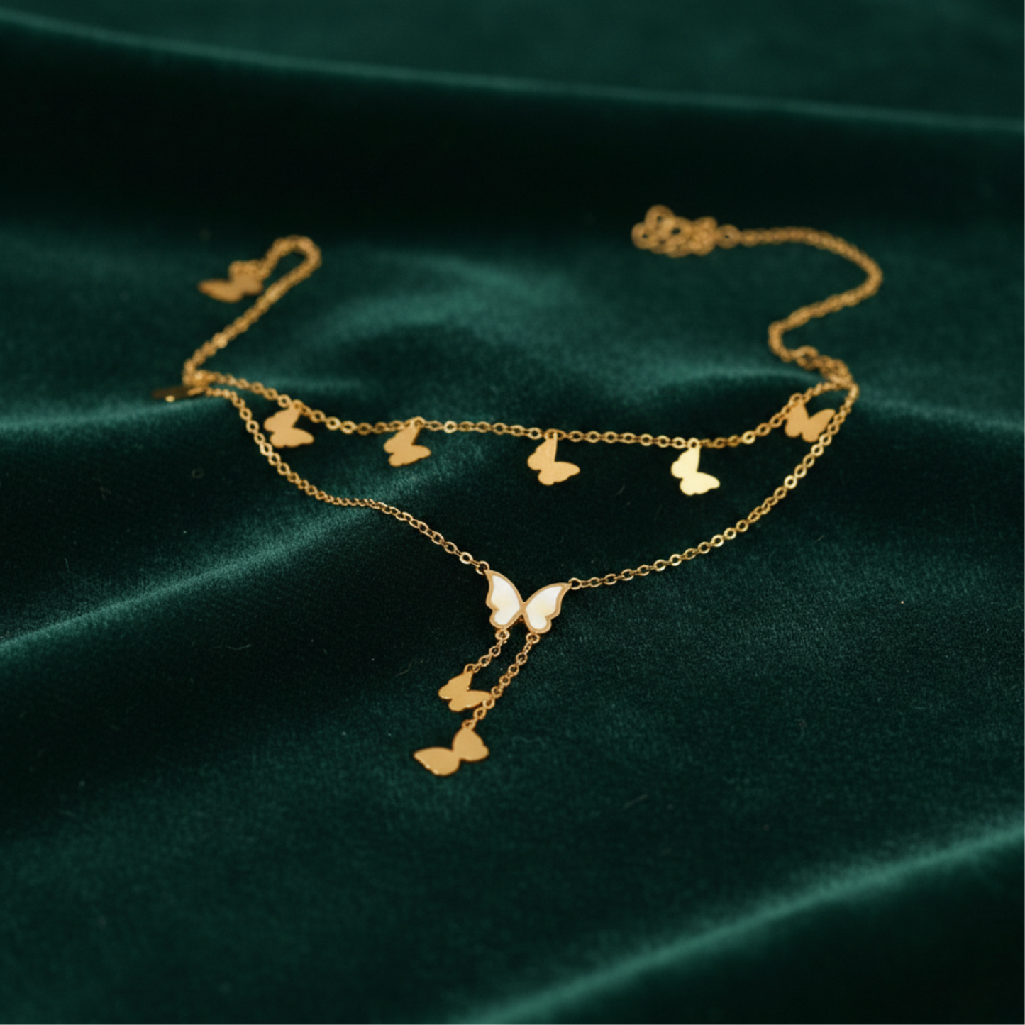 Golden Butterfly Charm Anklet