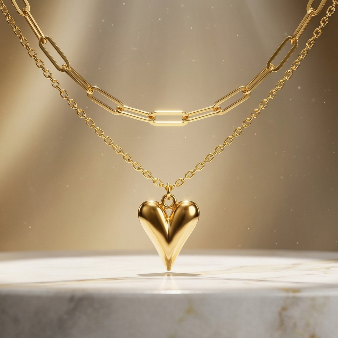 Charming Golden Heart Necklace