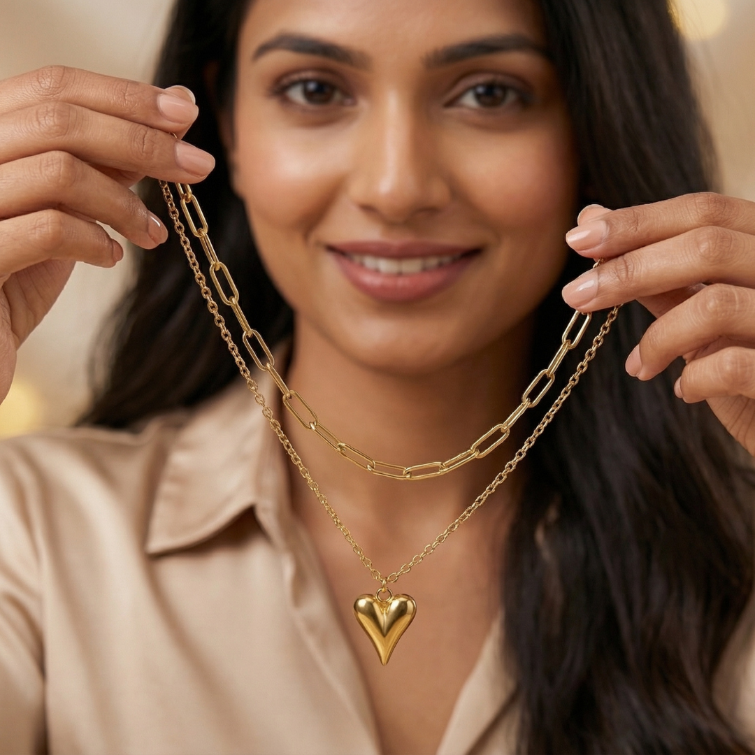 Charming Golden Heart Necklace