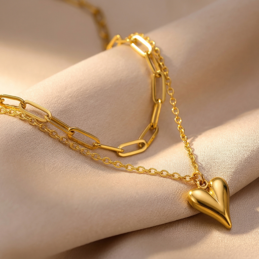 Charming Golden Heart Necklace