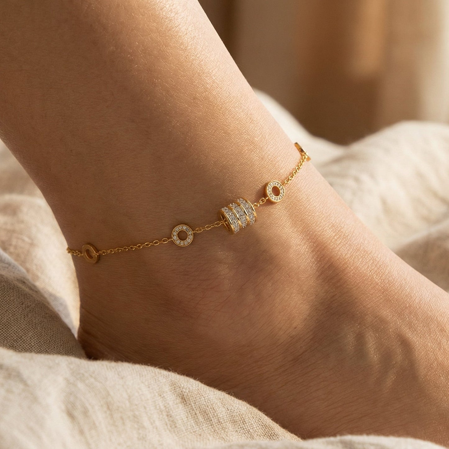 Radiant Gold Wrap Anklet