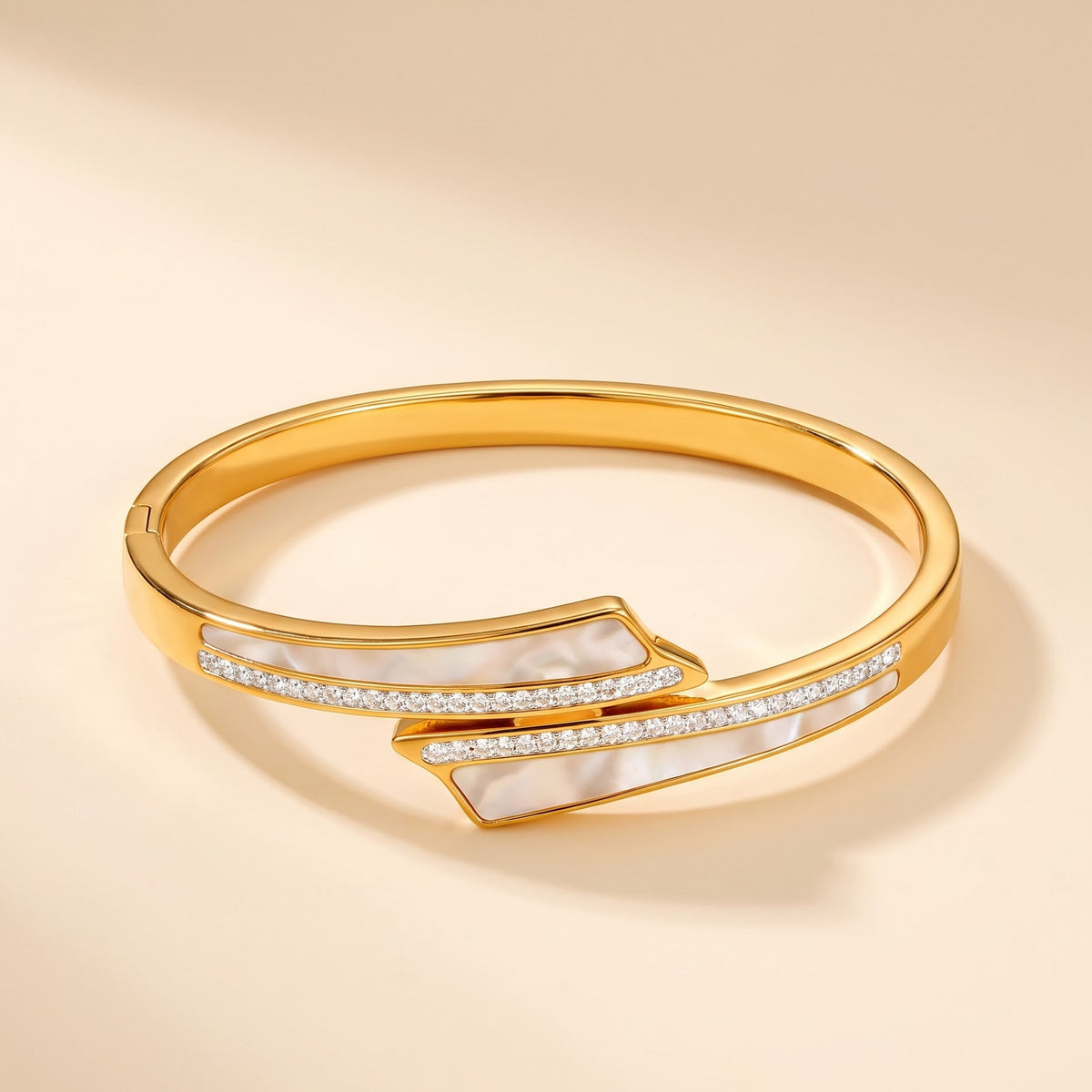 Golden White Inlay Bangle