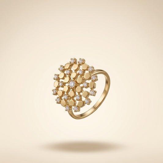 Radiant Snowflake Ring Set (Free Size)