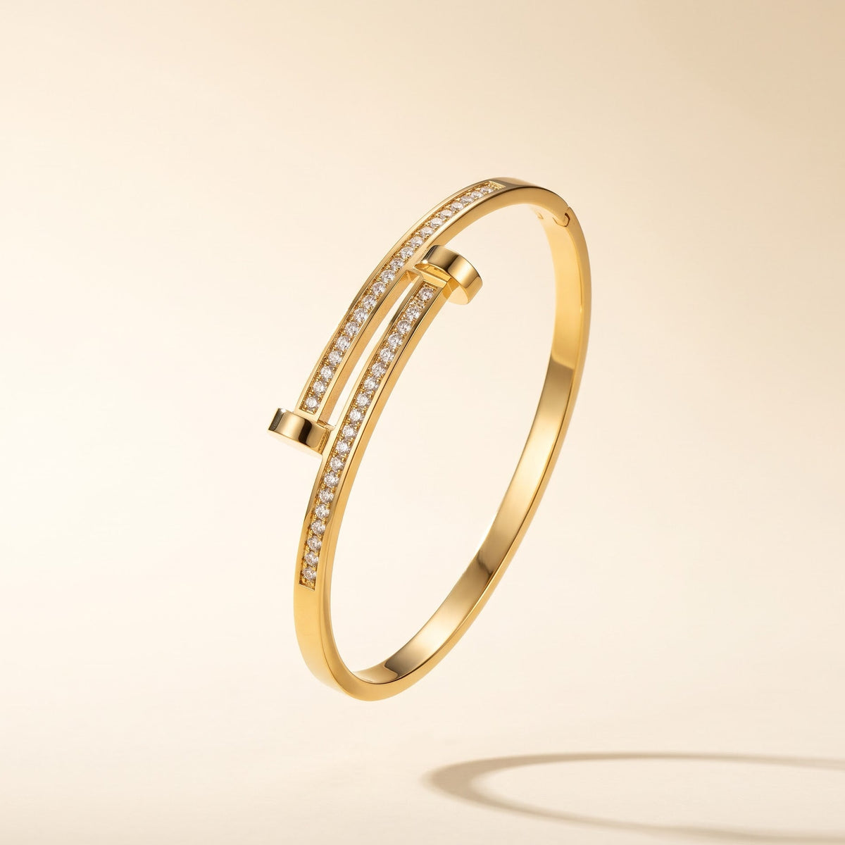 Golden Crystal Bar Bangle