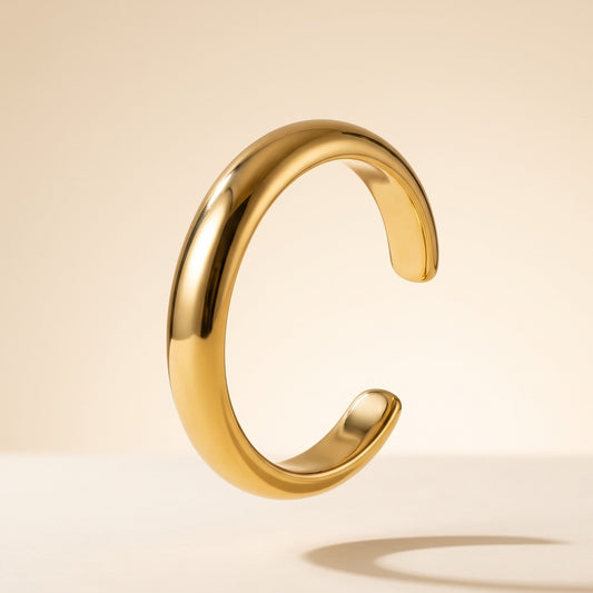 Golden Wave Ring (Free Size)