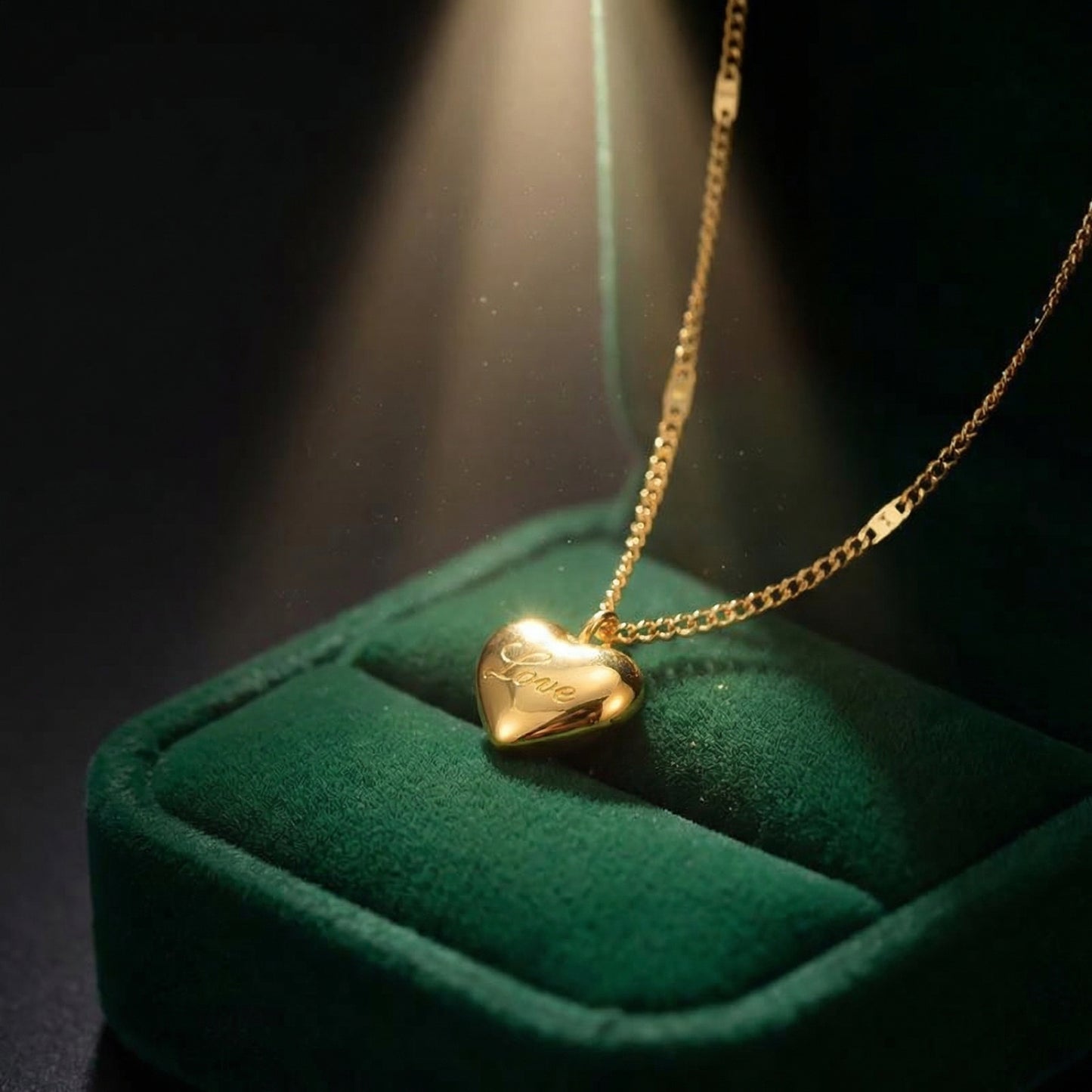 Golden Heart Glow Necklace