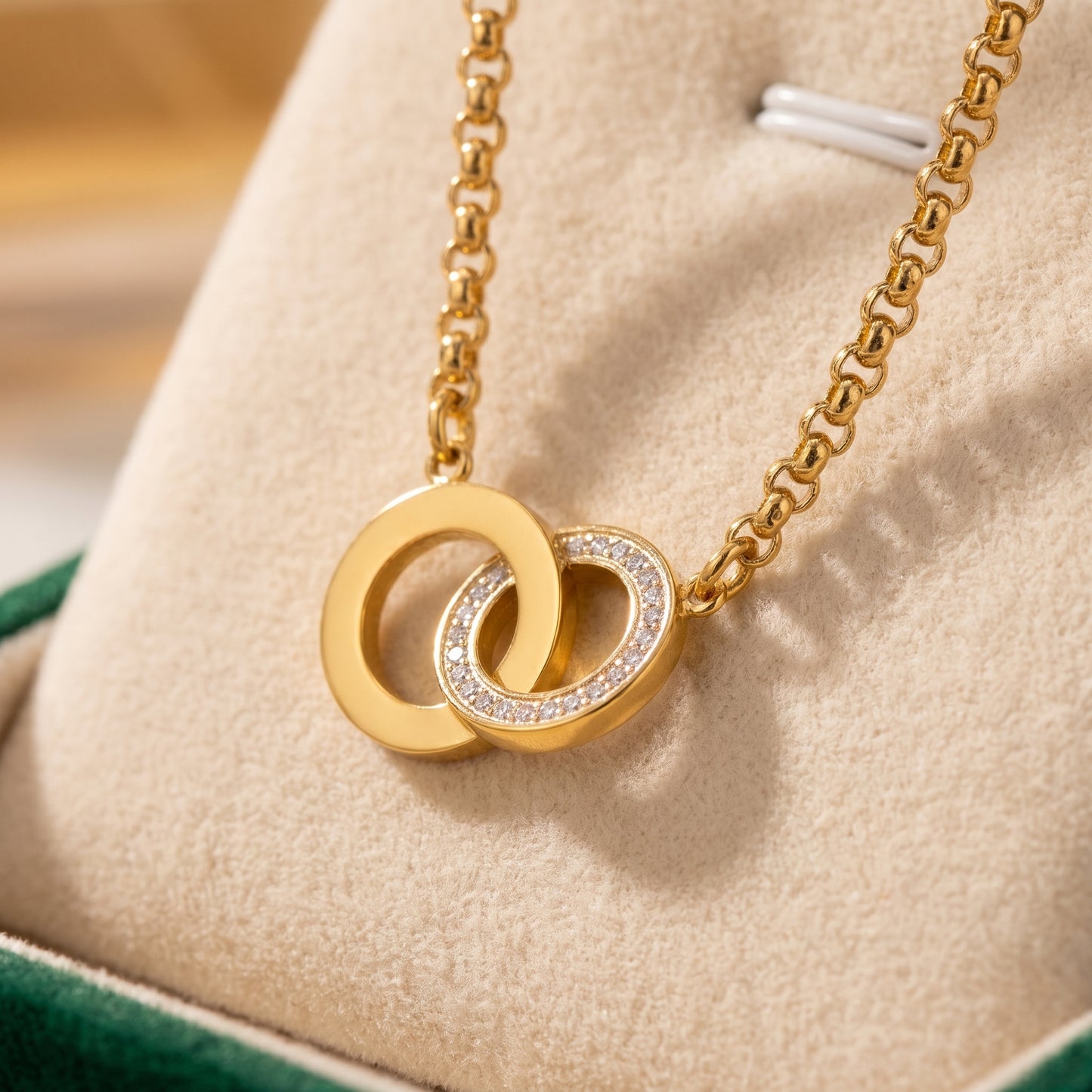 Golden Double Circle Necklace