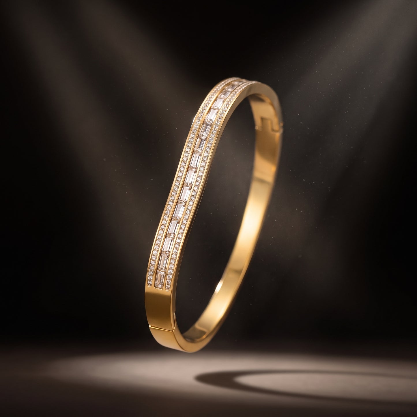 Luxe Diamond Line Bangle (Free Size)