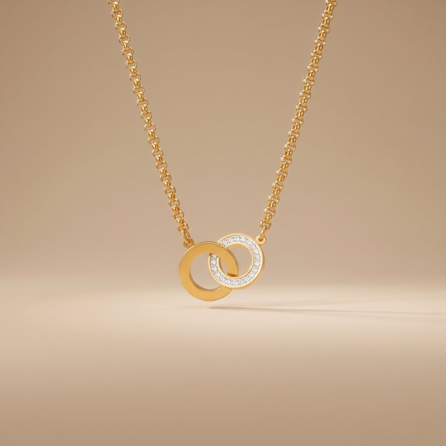 Golden Double Circle Necklace
