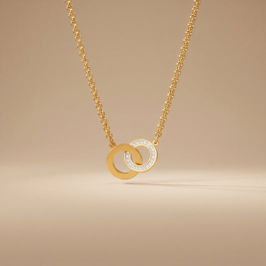 Golden Double Circle Necklace