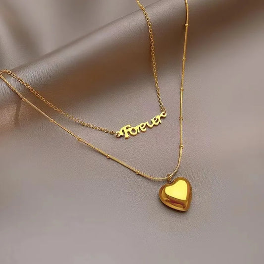 Golden Heart Chain Necklace