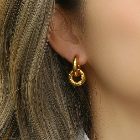 Radiant Round Pendant Earrings