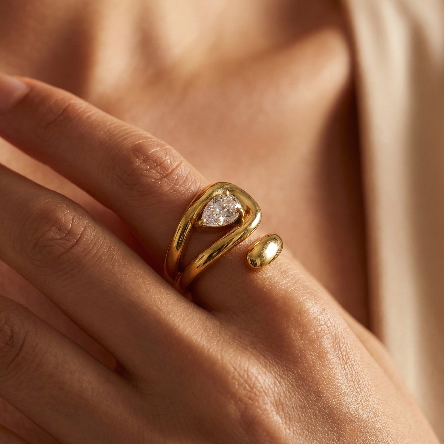 Classic Gold Open Ring (Free Size)