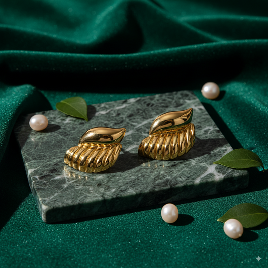 18K Gold Conch Studs