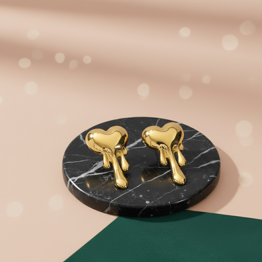Molten Heart Gold Studs