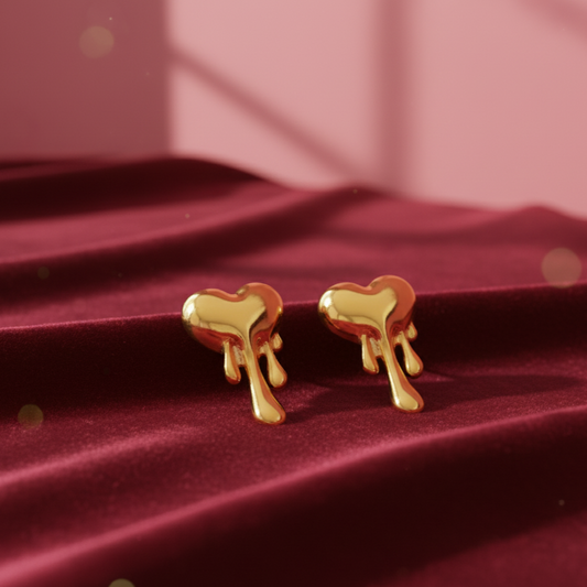 Molten Heart Gold Studs