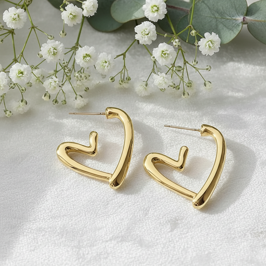 Golden Heart Glow Earrings