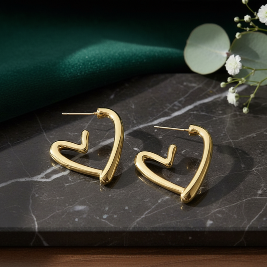 Golden Heart Glow Earrings