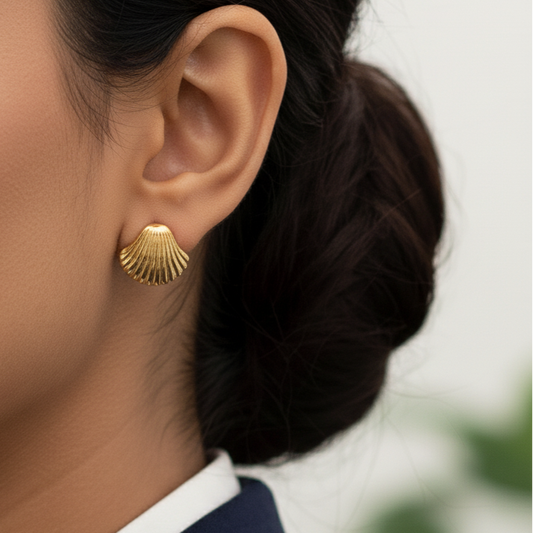 Golden Shell Beach Earrings