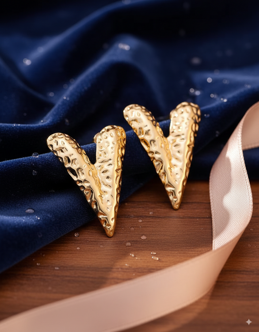 Golden V Shaped Earrings