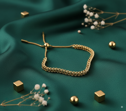 Golden Charm Drawstring Bracelet