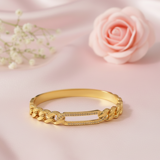 Golden Link Hollow Bangle