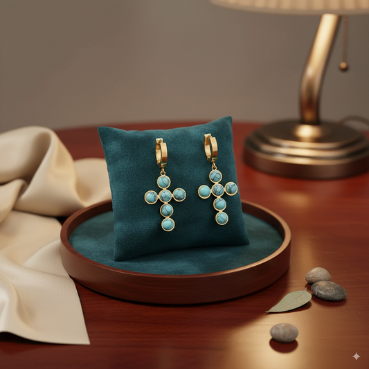 Vintage Cross Turquoise Set
