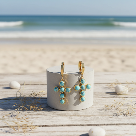Vintage Cross Turquoise Set