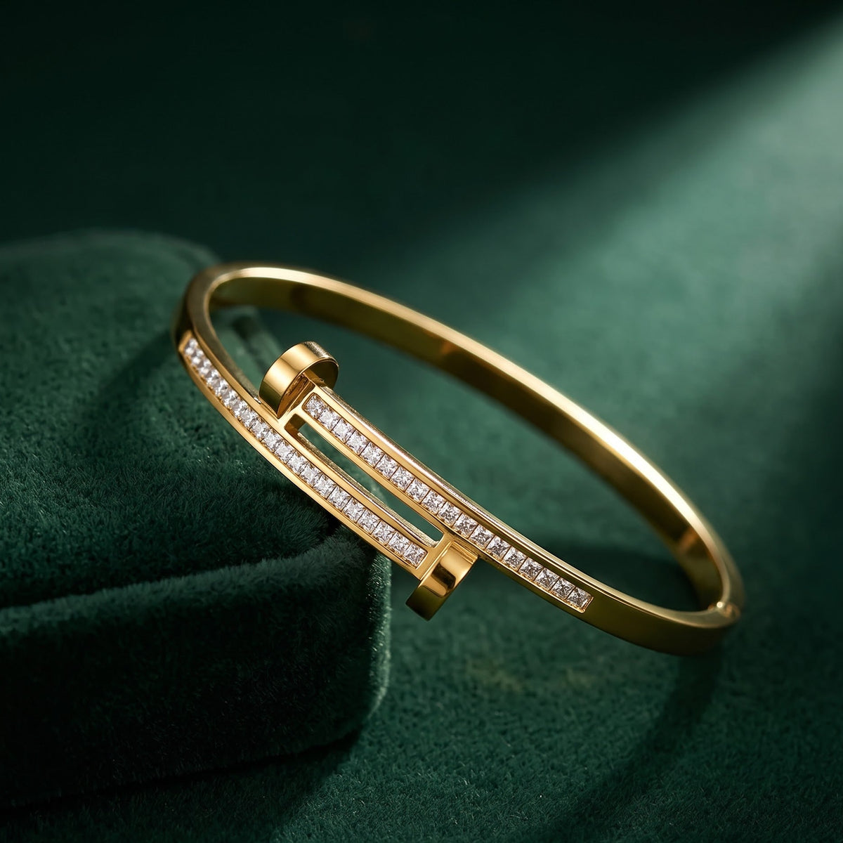 Golden Crystal Bar Bangle