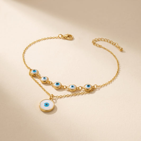 Golden Evil Eye Anklet