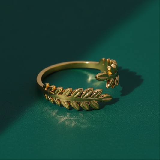 Golden Leaf Accent Ring