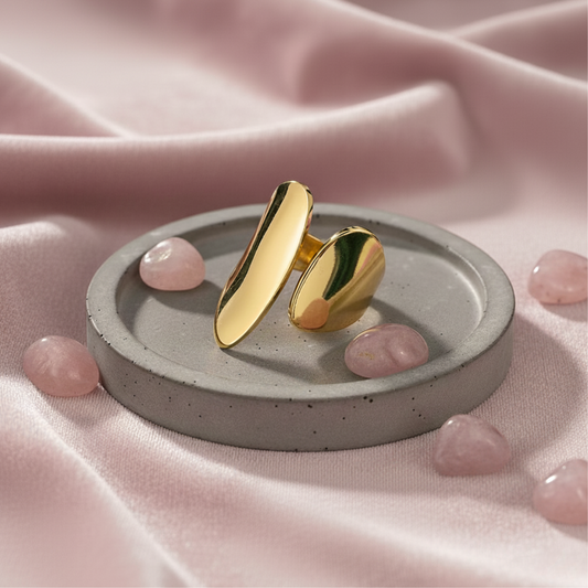 Geometric Gold Open Ring