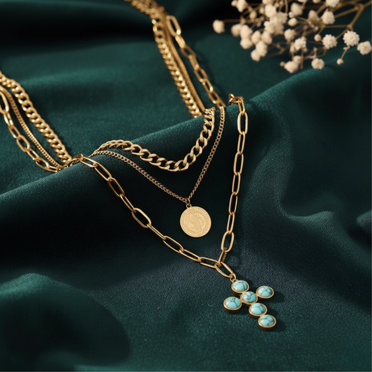 Vintage Turquoise Cross Shine