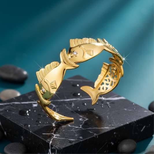 Golden Fish Design Bangle