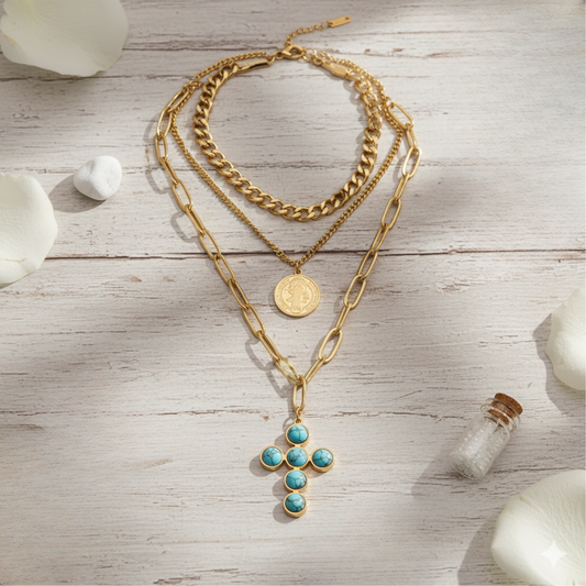 Vintage Turquoise Cross Shine