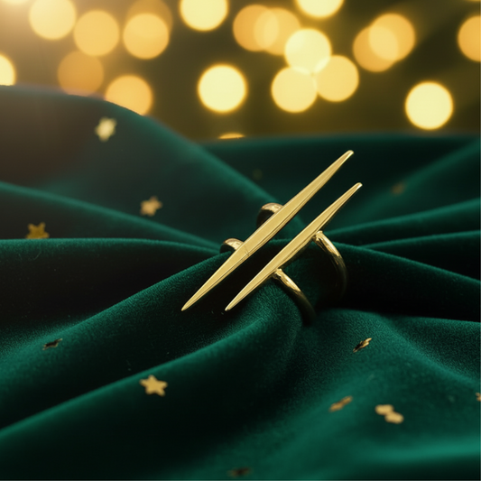 Dual-Line Gold Open Ring