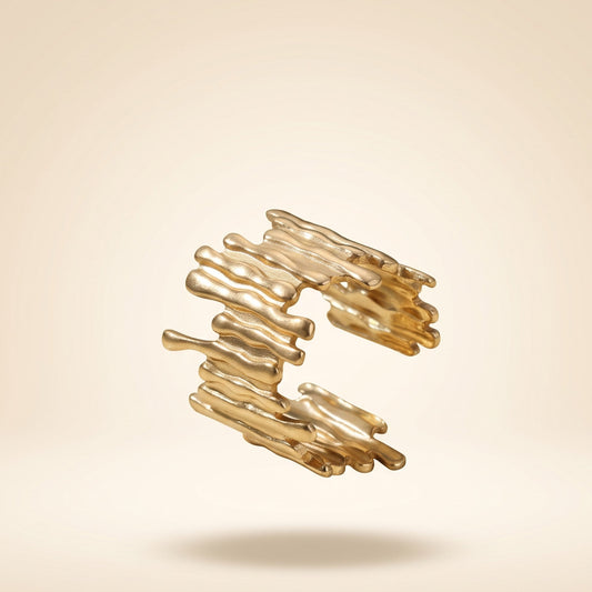 Golden Textured Band Ring (Free Size)