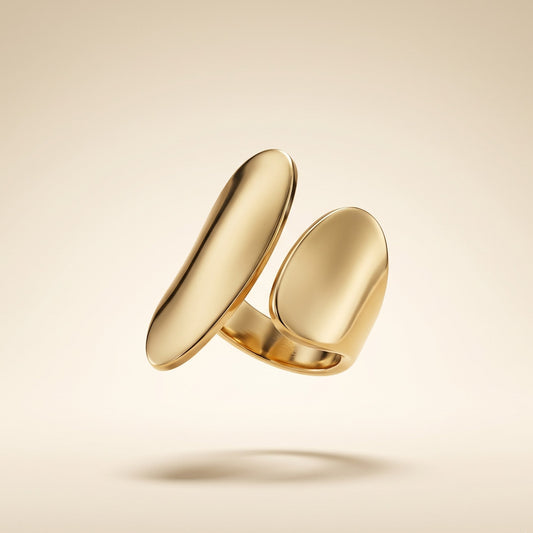 Geometric Gold Open Ring (Free Size)