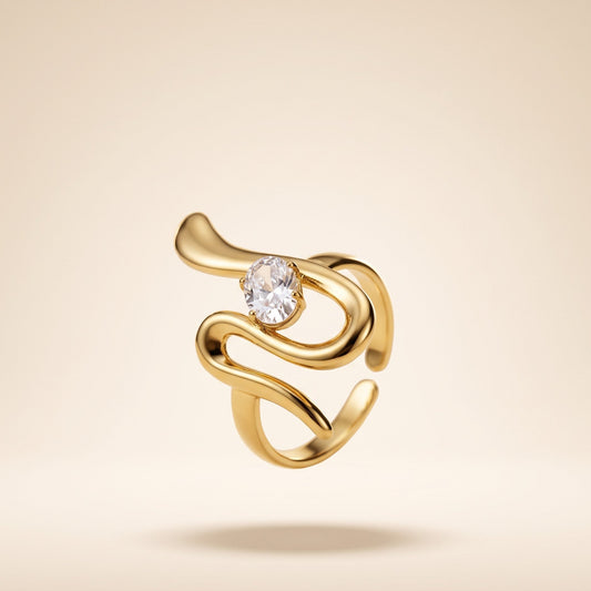 Chic Gold Plated Ring (Free Size)