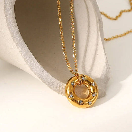 Golden Circle Pendant Necklace