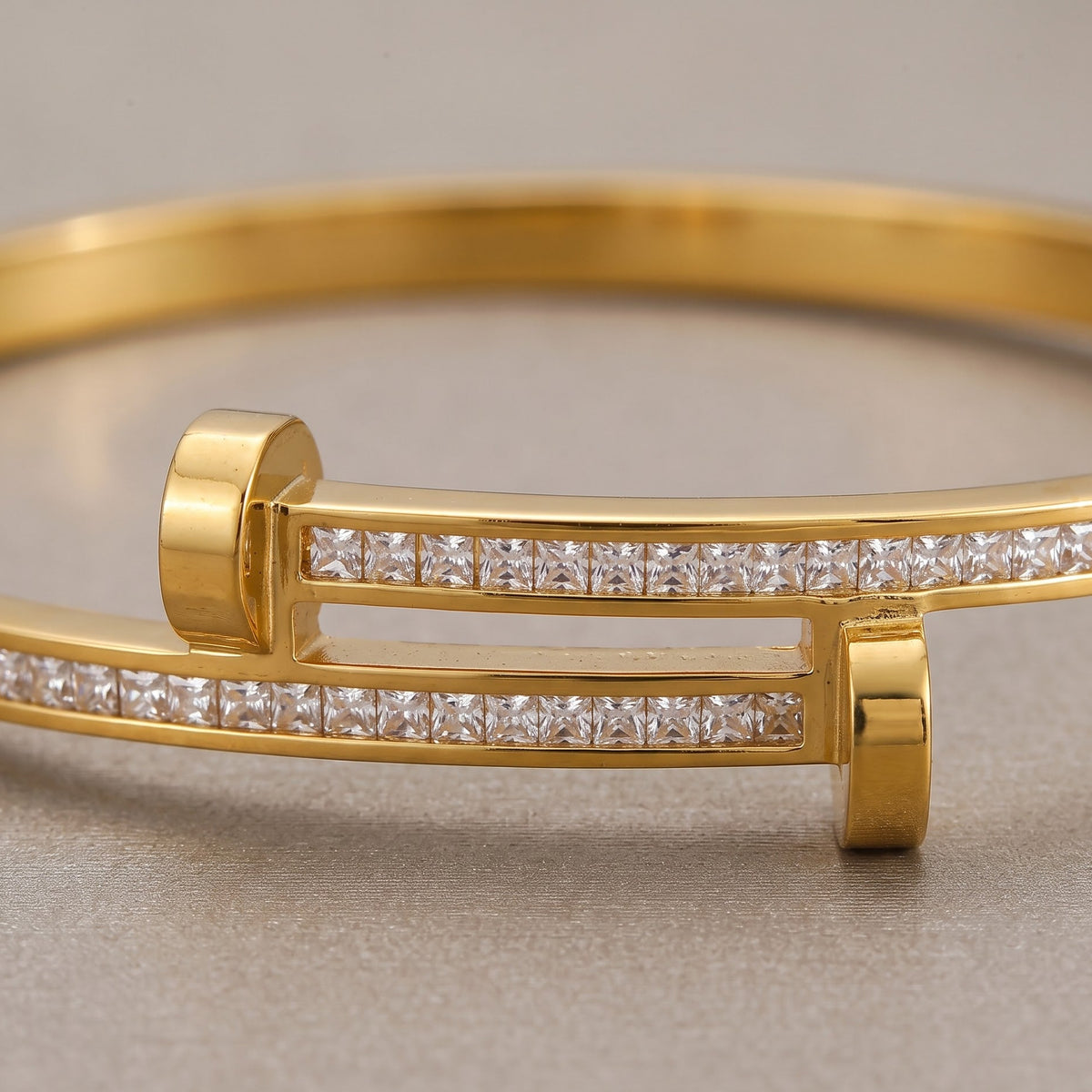 Golden Crystal Bar Bangle
